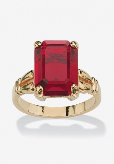 Yellow Gold Plated Simulated Birthstone Ring - PalmBeach Jewelry - Click Image to Close