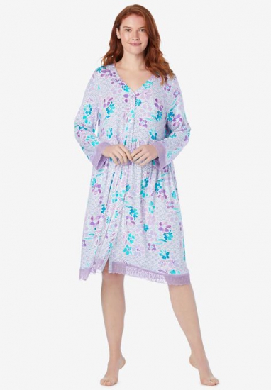 Empire Waist Lace Sleep Gown - Dreams & Co. - Click Image to Close