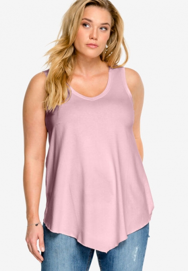 V-Neck Pointed Front Tank - ellos - Click Image to Close