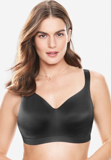 Solid Full-Coverage Smooth No-Wire Bra - Catherines - Click Image to Close