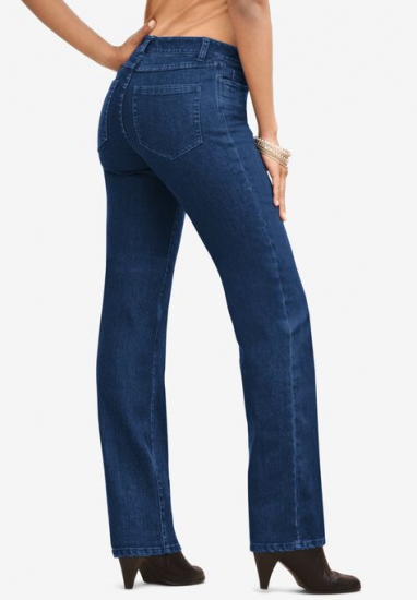 Straight-Leg Jean with Invisible Stretch by Denim 24/7 - Roaman's - Click Image to Close